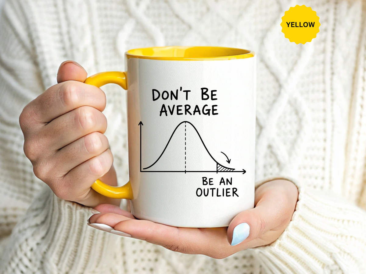 Be an Outlier Coffee Mug, Motivational Math Mug, Statistics Lover Gift, Data Analyst Mug, Inspirational Success Coffee Cup