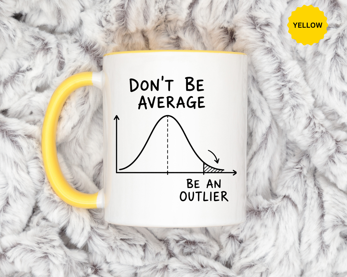 Be an Outlier Coffee Mug, Motivational Math Mug, Statistics Lover Gift, Data Analyst Mug, Inspirational Success Coffee Cup