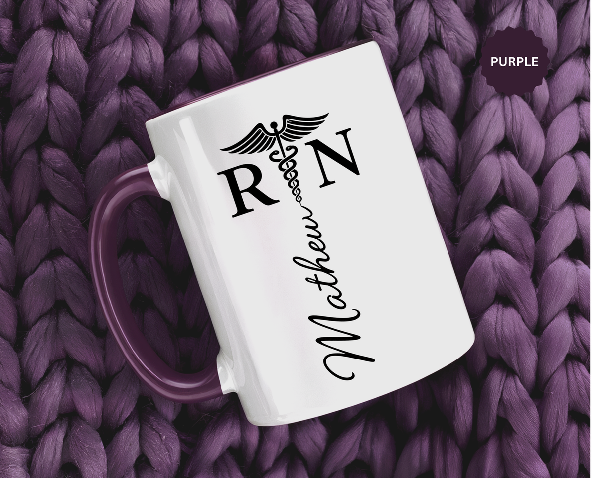 Personalized RN Coffee Mug, Registered Nurse Gift, Custom Nurse Name Mug, Nursing School Graduation Gift, RN Appreciation Cup