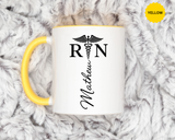 Personalized RN Coffee Mug, Registered Nurse Gift, Custom Nurse Name Mug, Nursing School Graduation Gift, RN Appreciation Cup
