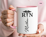Personalized RN Coffee Mug, Registered Nurse Gift, Custom Nurse Name Mug, Nursing School Graduation Gift, RN Appreciation Cup
