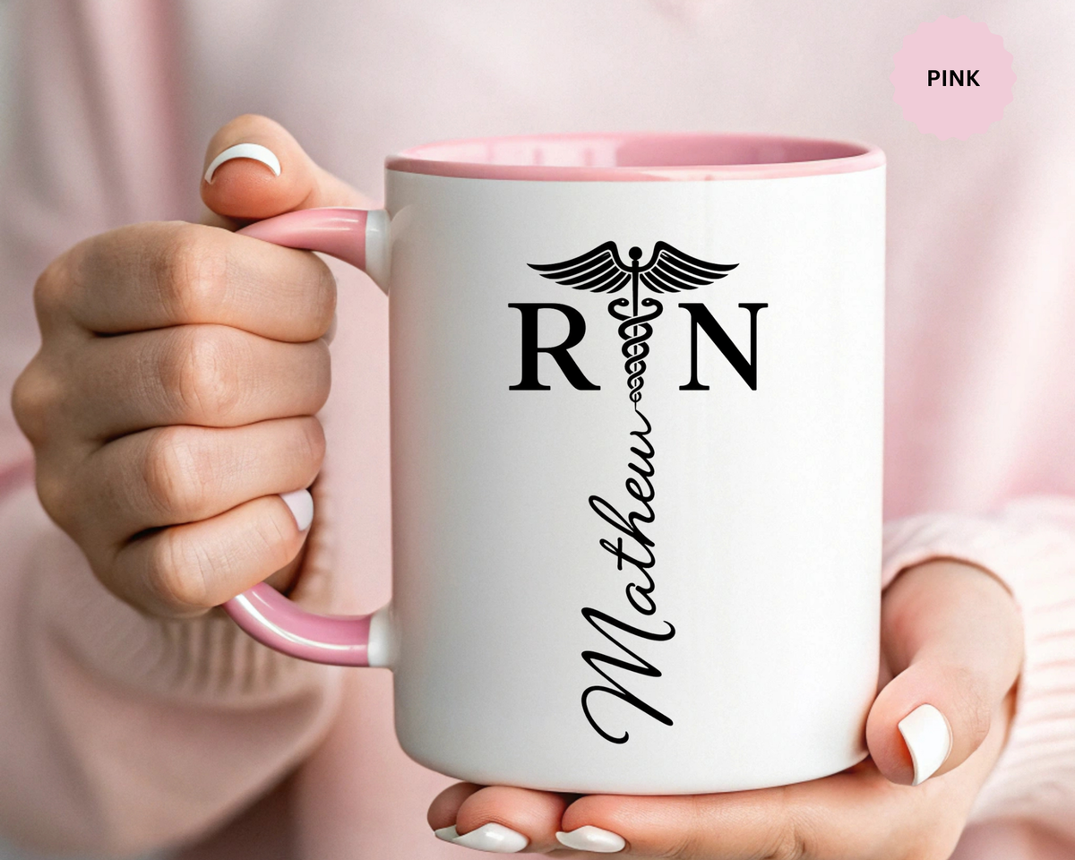 Personalized RN Coffee Mug, Registered Nurse Gift, Custom Nurse Name Mug, Nursing School Graduation Gift, RN Appreciation Cup