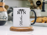 Personalized RN Coffee Mug, Registered Nurse Gift, Custom Nurse Name Mug, Nursing School Graduation Gift, RN Appreciation Cup