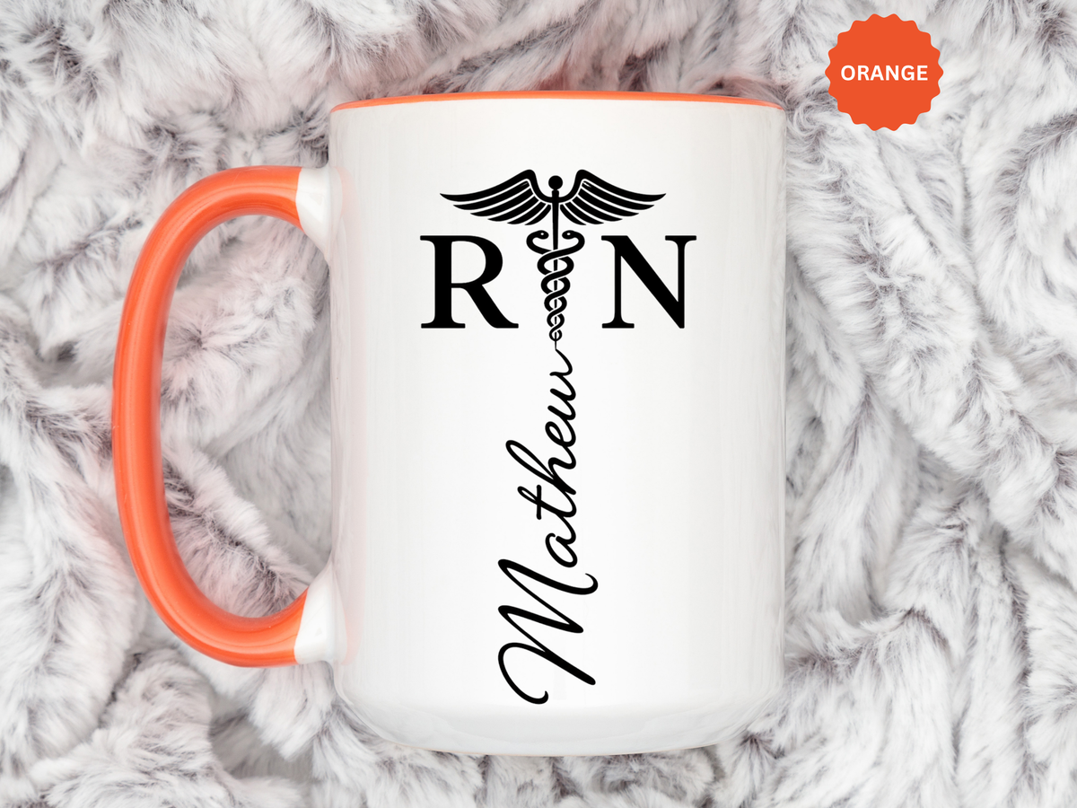 Personalized RN Coffee Mug, Registered Nurse Gift, Custom Nurse Name Mug, Nursing School Graduation Gift, RN Appreciation Cup