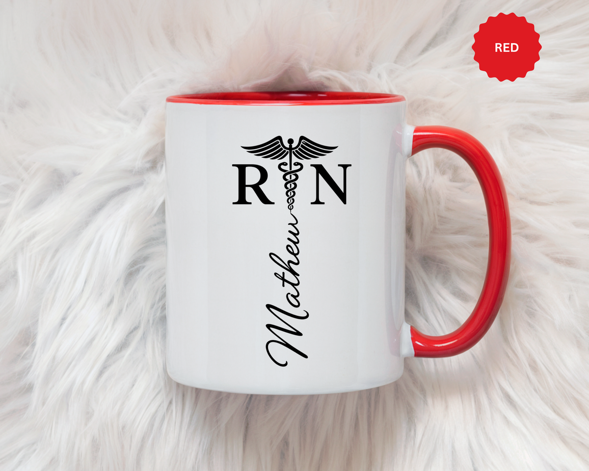 Personalized RN Coffee Mug, Registered Nurse Gift, Custom Nurse Name Mug, Nursing School Graduation Gift, RN Appreciation Cup
