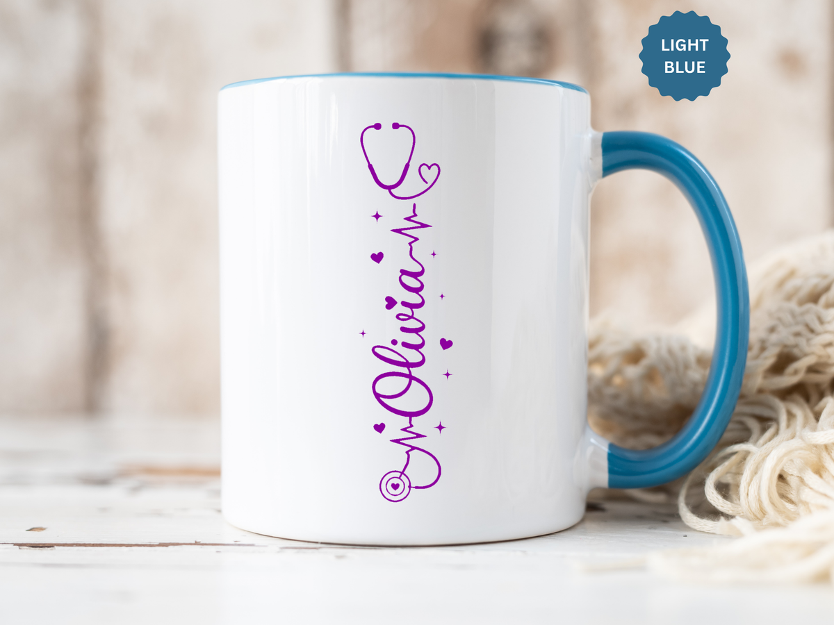 Custom Nurse Name Mug, Personalized Nurse Coffee Cup, Registered Nurse Gift, Nursing Student Gift, Healthcare Appreciation Mug