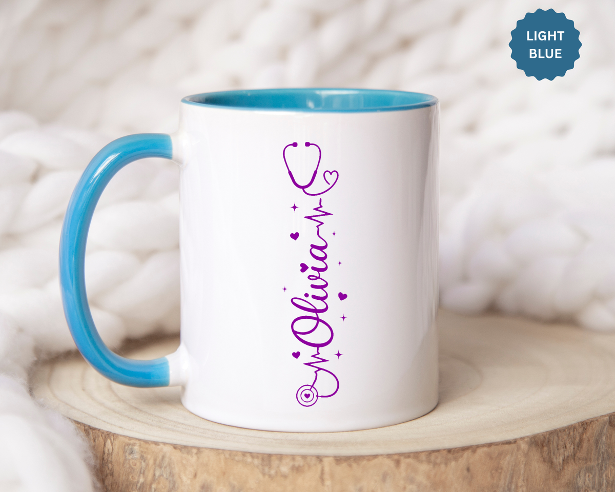 Custom Nurse Name Mug, Personalized Nurse Coffee Cup, Registered Nurse Gift, Nursing Student Gift, Healthcare Appreciation Mug
