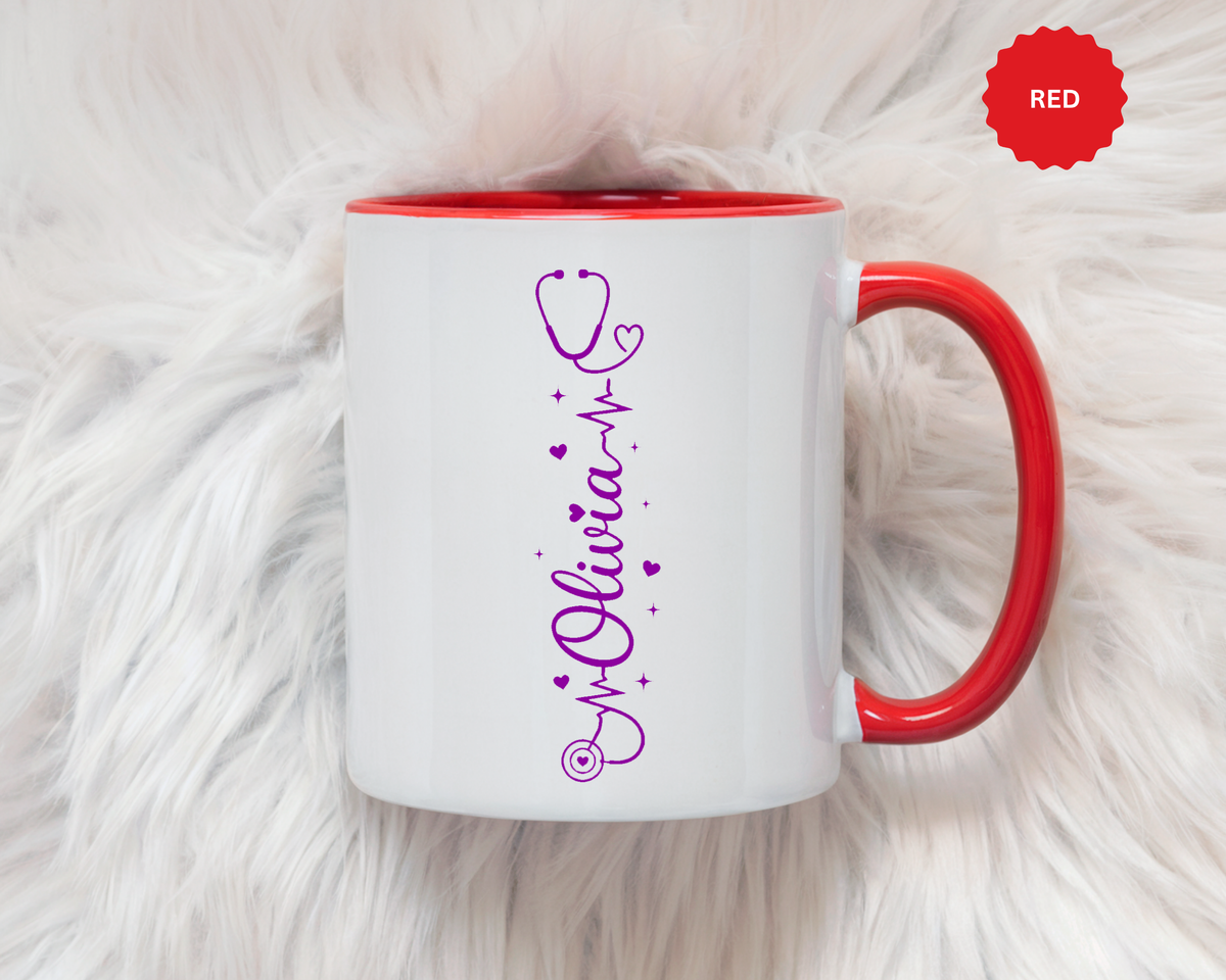 Custom Nurse Name Mug, Personalized Nurse Coffee Cup, Registered Nurse Gift, Nursing Student Gift, Healthcare Appreciation Mug
