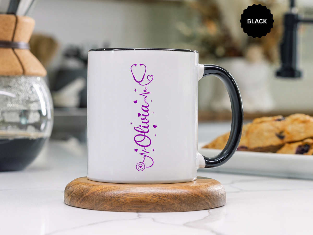 Custom Nurse Name Mug, Personalized Nurse Coffee Cup, Registered Nurse Gift, Nursing Student Gift, Healthcare Appreciation Mug