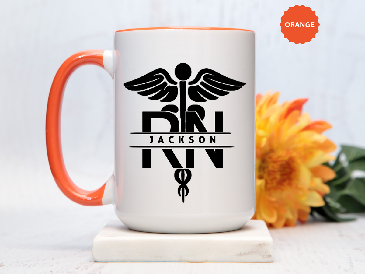 Personalized RN Mug, Custom Registered Nurse Coffee Mug, RN Name Gift, Nursing Graduation Gift, Nurse Appreciation Cup