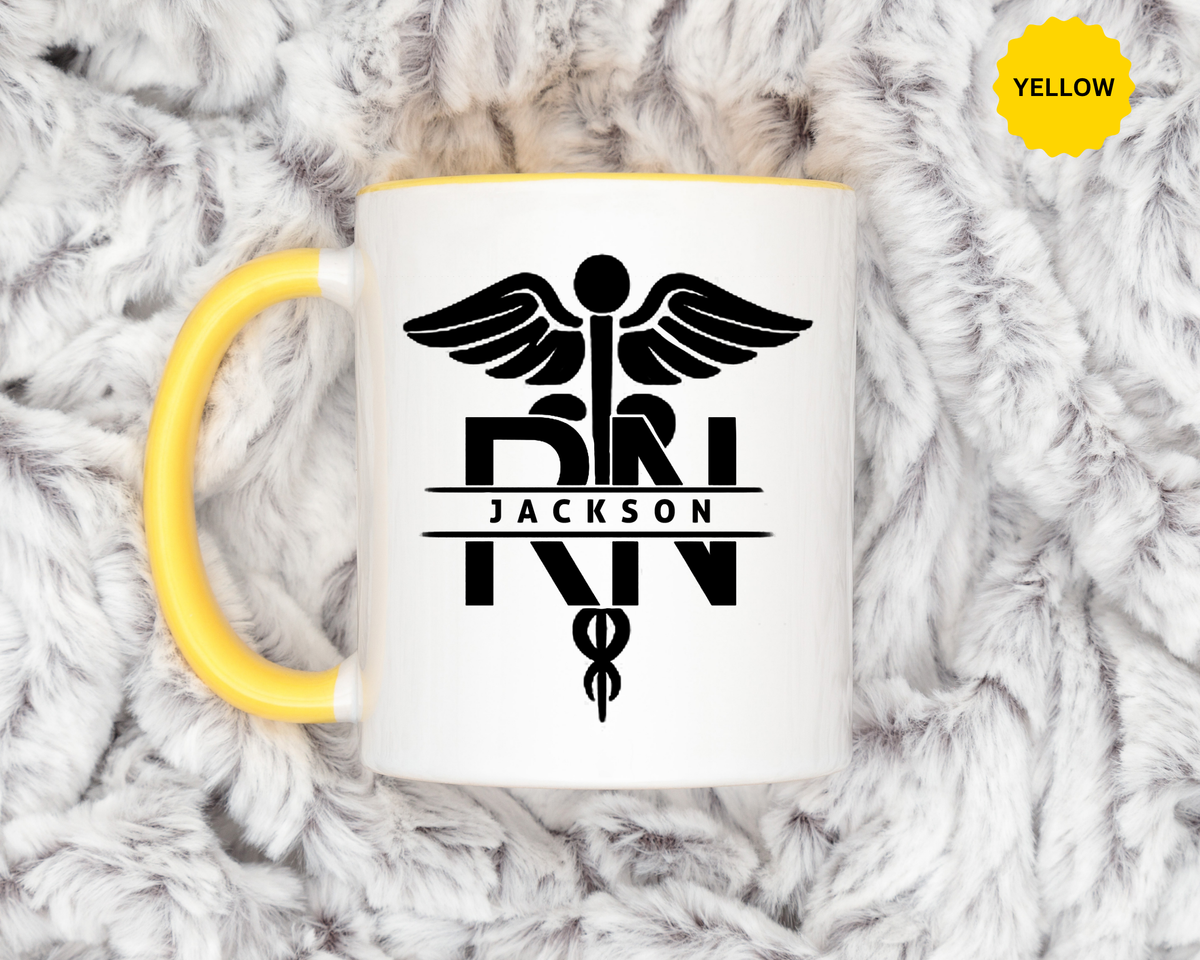 Personalized RN Mug, Custom Registered Nurse Coffee Mug, RN Name Gift, Nursing Graduation Gift, Nurse Appreciation Cup