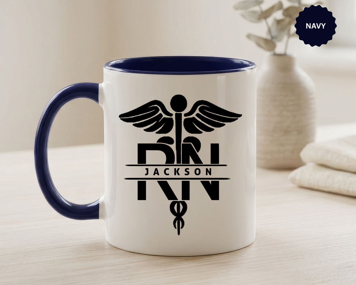 Personalized RN Mug, Custom Registered Nurse Coffee Mug, RN Name Gift, Nursing Graduation Gift, Nurse Appreciation Cup