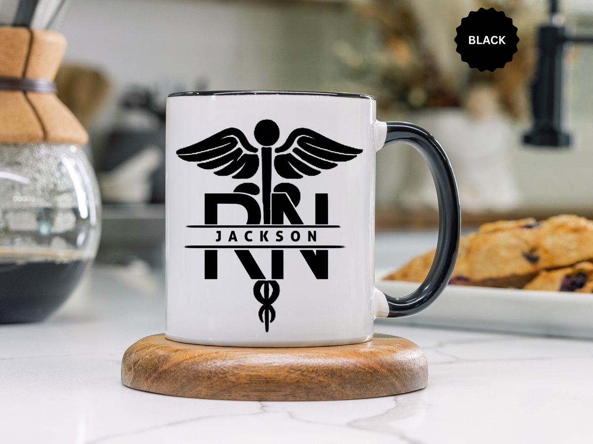 Personalized RN Mug, Custom Registered Nurse Coffee Mug, RN Name Gift, Nursing Graduation Gift, Nurse Appreciation Cup