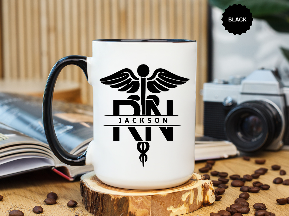Personalized RN Mug, Custom Registered Nurse Coffee Mug, RN Name Gift, Nursing Graduation Gift, Nurse Appreciation Cup