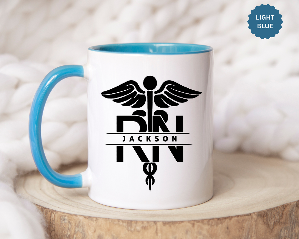 Personalized RN Mug, Custom Registered Nurse Coffee Mug, RN Name Gift, Nursing Graduation Gift, Nurse Appreciation Cup