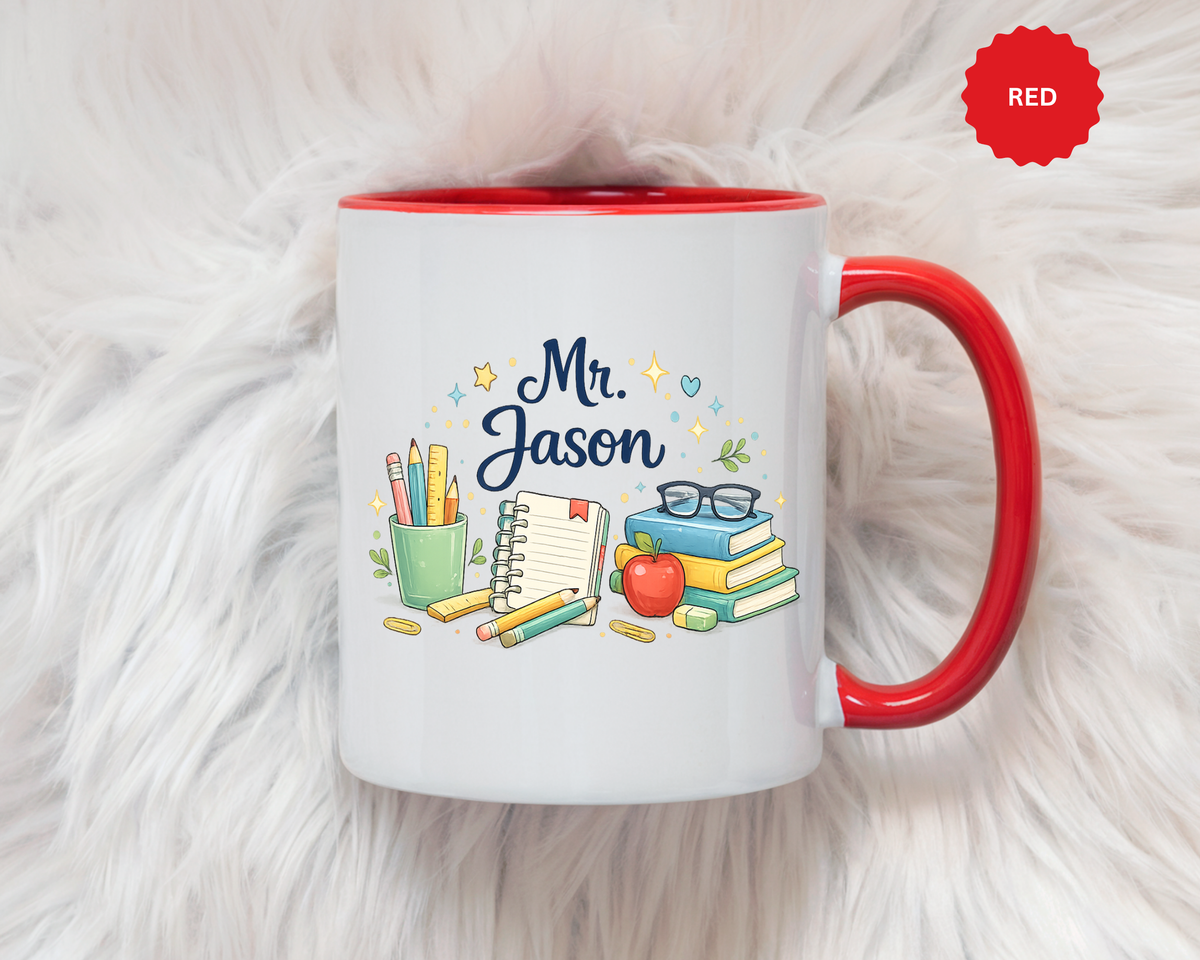 Personalized Teacher Mug, Custom Teacher Name Coffee Mug, Teacher Appreciation Gift, Classroom Teacher Gift, End of Year Present