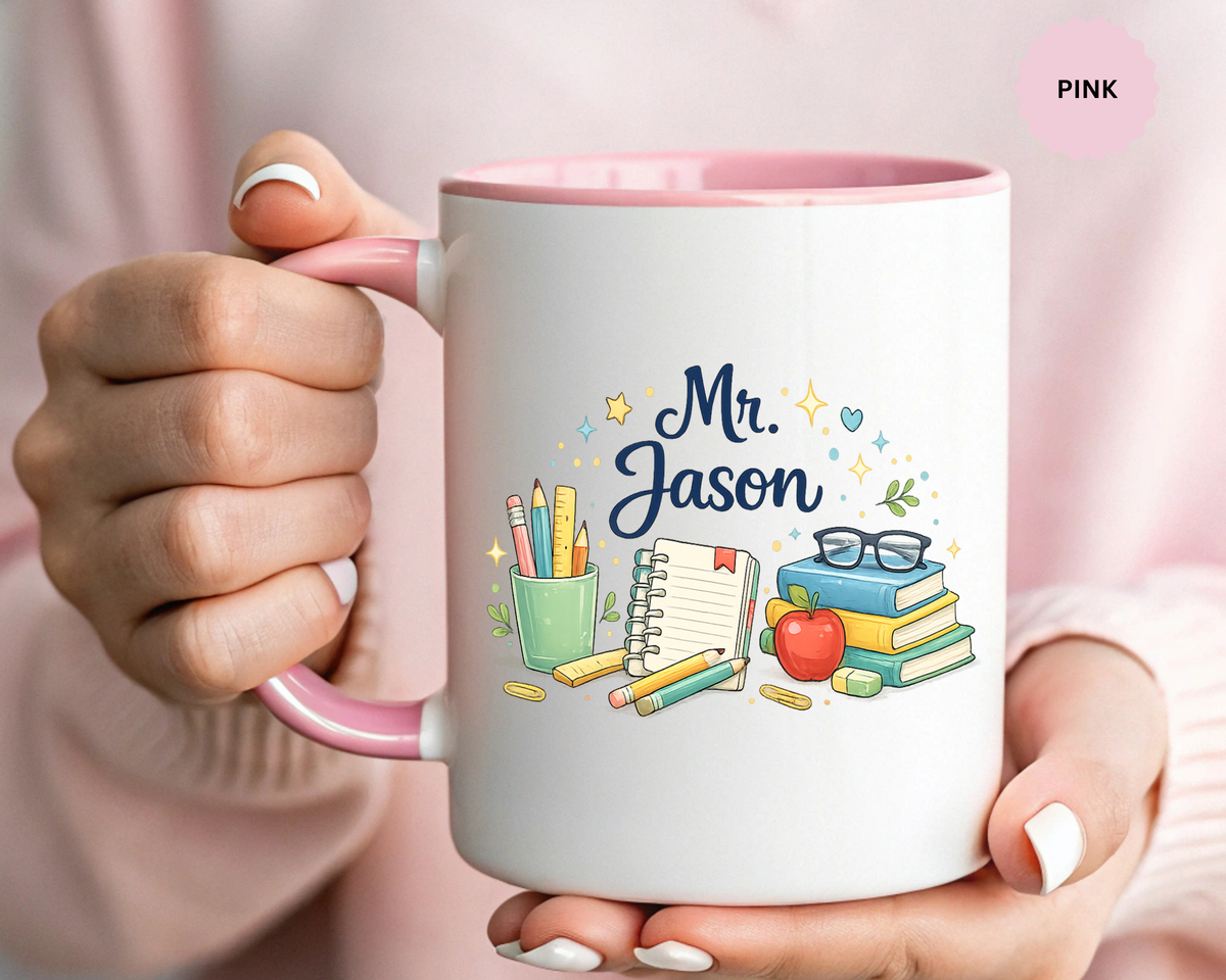 Personalized Teacher Mug, Custom Teacher Name Coffee Mug, Teacher Appreciation Gift, Classroom Teacher Gift, End of Year Present