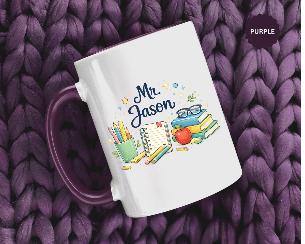 Personalized Teacher Mug, Custom Teacher Name Coffee Mug, Teacher Appreciation Gift, Classroom Teacher Gift, End of Year Present