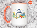 Personalized Teacher Mug, Custom Teacher Name Coffee Mug, Teacher Appreciation Gift, Classroom Teacher Gift, End of Year Present