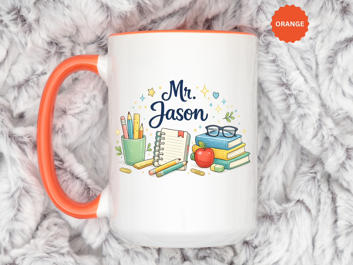 Personalized Teacher Mug, Custom Teacher Name Coffee Mug, Teacher Appreciation Gift, Classroom Teacher Gift, End of Year Present