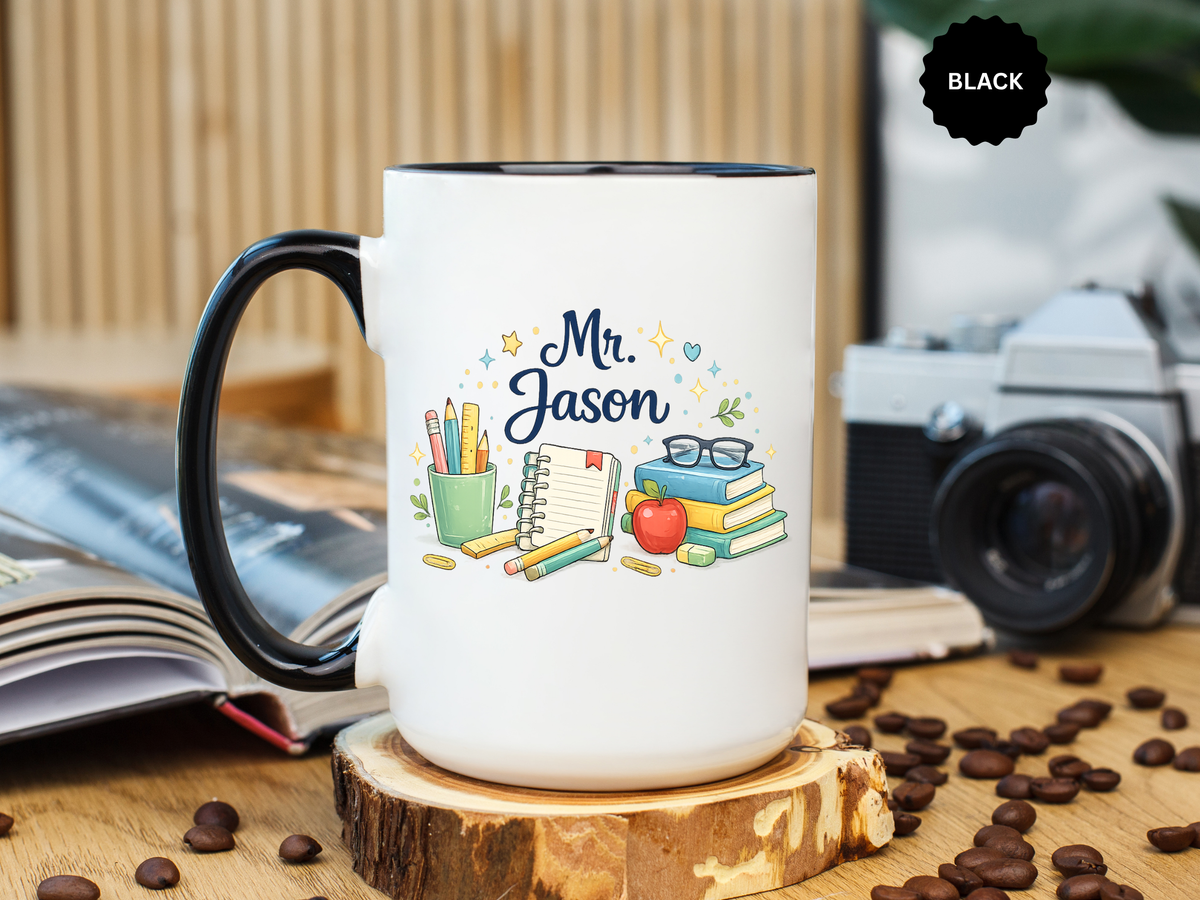 Personalized Teacher Mug, Custom Teacher Name Coffee Mug, Teacher Appreciation Gift, Classroom Teacher Gift, End of Year Present