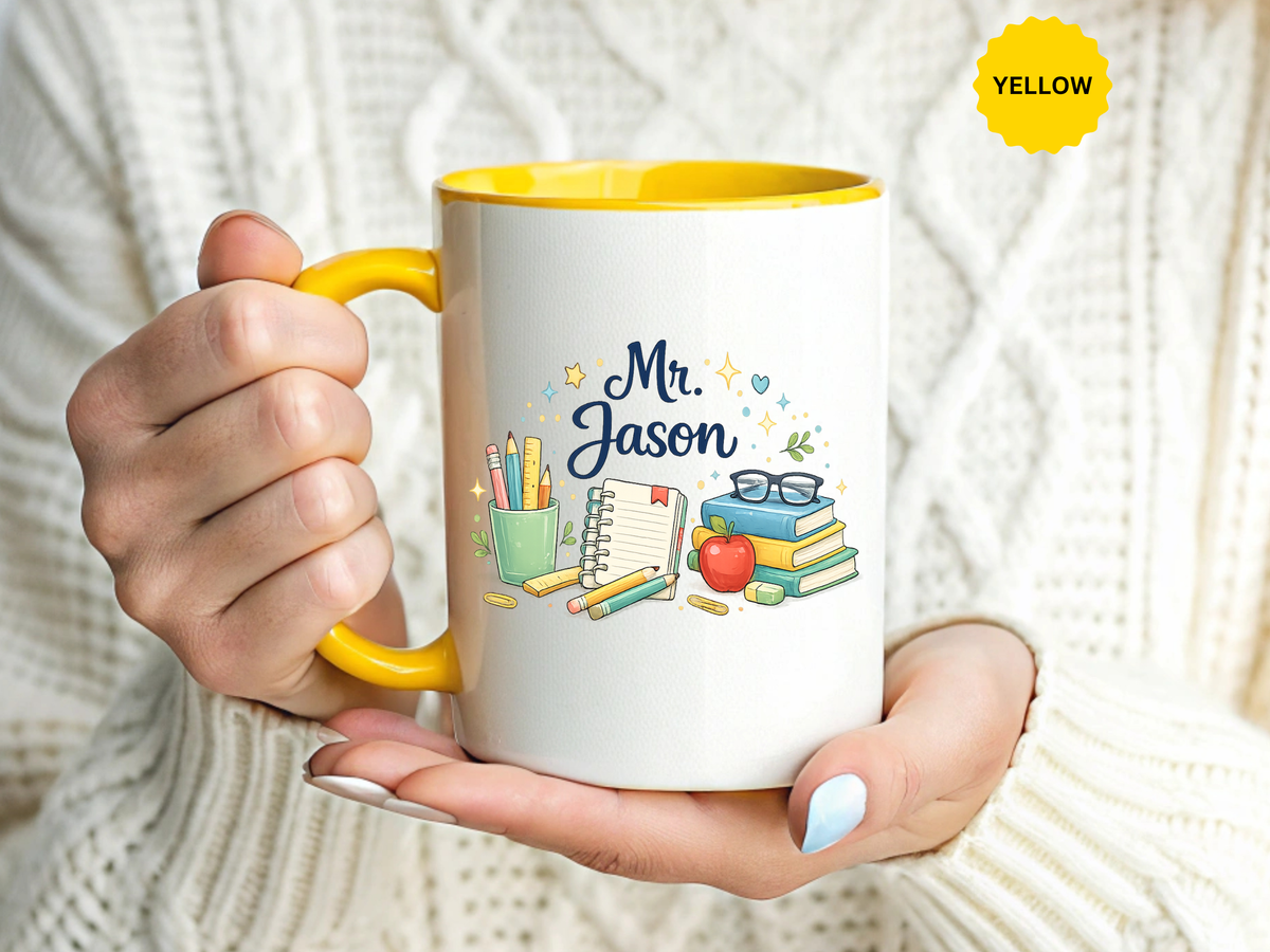 Personalized Teacher Mug, Custom Teacher Name Coffee Mug, Teacher Appreciation Gift, Classroom Teacher Gift, End of Year Present