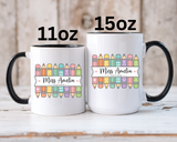 Personalized Teacher Pencil Mug, Custom Teacher Name Coffee Mug, Teacher Appreciation Gift, Back to School Teacher Cup