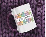 Personalized Teacher Pencil Mug, Custom Teacher Name Coffee Mug, Teacher Appreciation Gift, Back to School Teacher Cup