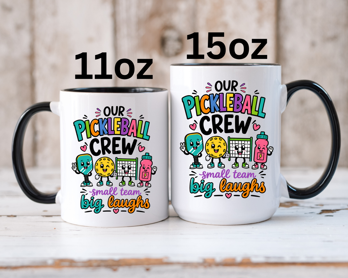 Funny Pickleball Team Mug, Our Pickleball Crew Coffee Mug, Pickleball Player Gift, Cute Sports Mug for Teammates and Friends