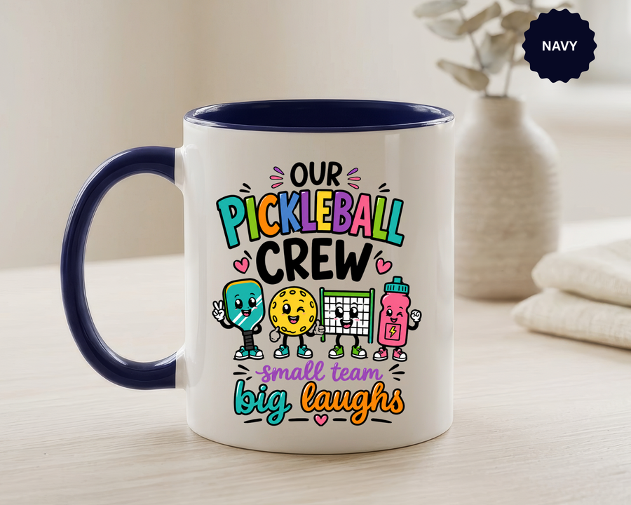 Funny Pickleball Team Mug, Our Pickleball Crew Coffee Mug, Pickleball Player Gift, Cute Sports Mug for Teammates and Friends