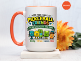 Personalized Pickleball Friends Mug, Custom Pickleball Team Coffee Mug with Names, Funny Pickleball Gift for Teammates and Best Friends