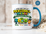 Personalized Pickleball Friends Mug, Custom Pickleball Team Coffee Mug with Names, Funny Pickleball Gift for Teammates and Best Friends