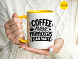 Funny Coffee Lover Mug, Coffee Now Mimosas Can Wait Mug, Brunch Coffee Cup, Caffeine Lover Gift, Morning Coffee Mug for Friends
