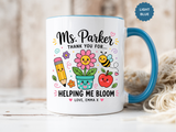 Personalized Teacher Appreciation Mug, Custom Teacher Thank You Coffee Mug, Helping Me Bloom Gift, End of School Year Teacher Gift