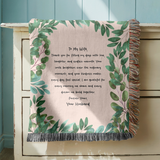 Personalized Wife Letter Woven Blanket, Custom Love Message Throw Blanket, Comfort Color Anniversary Gift for Wife