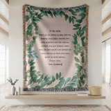 Personalized Wife Letter Woven Blanket, Custom Love Message Throw Blanket, Comfort Color Anniversary Gift for Wife