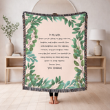 Personalized Wife Letter Woven Blanket, Custom Love Message Throw Blanket, Comfort Color Anniversary Gift for Wife
