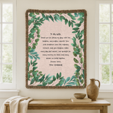 Personalized Wife Letter Woven Blanket, Custom Love Message Throw Blanket, Comfort Color Anniversary Gift for Wife