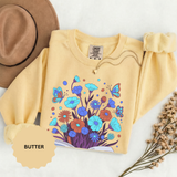 Book Lover Floral Sweatshirt, Open Book and Wildflower Crewneck, Reader Librarian Gift, Cozy Literary Pullover for Women and Teachers