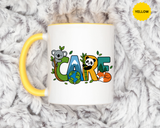 Earth Care Animal Mug, Eco Awareness Coffee Cup, Cute Wildlife Conservation Gift for Nature Lover, Earth Day Gift for Teacher or Mom