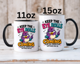 Funny Eye Roll Mug, Sarcastic Bird Coffee Cup, Keep the Eye Rolls Coming Quote Gift for Coworker, Best Friend Birthday, Office Humor