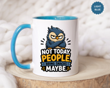 Not Today People Mug, Funny Owl Coffee Cup, Introvert Humor Gift for Coworker, Funny Snack Lover Present, Sarcastic Office Drinkware