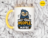 Not Today People Mug, Funny Owl Coffee Cup, Introvert Humor Gift for Coworker, Funny Snack Lover Present, Sarcastic Office Drinkware