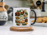 Camping Mug, Woodland Wildlife Coffee Cup, Bear and Moose Outdoor Gift, Rustic Cabin Kitchen Decor, Birthday Present for Camper or Hiker