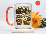 Camping Mug, Woodland Wildlife Coffee Cup, Bear and Moose Outdoor Gift, Rustic Cabin Kitchen Decor, Birthday Present for Camper or Hiker