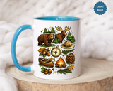 Camping Mug, Woodland Wildlife Coffee Cup, Bear and Moose Outdoor Gift, Rustic Cabin Kitchen Decor, Birthday Present for Camper or Hiker
