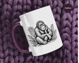 Orangutan Mug, Black and White Primate Coffee Cup, Jungle Animal Lover Gift, Wildlife Conservation Present, Rustic Nature Decor Gift