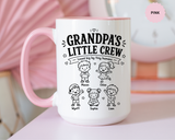 Personalized Grandpa Mug, Grandpa's Little Crew Coffee Cup, Grandchildren Name Gift, Father's Day Present, Family Birthday Keepsake