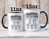 Personalized Grandpa Mug, Grandpa's Little Crew Coffee Cup, Grandchildren Name Gift, Father's Day Present, Family Birthday Keepsake