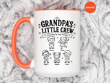 Personalized Grandpa Mug, Grandpa's Little Crew Coffee Cup, Grandchildren Name Gift, Father's Day Present, Family Birthday Keepsake